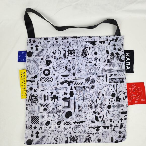 KARA Black Genuine Lamb Fur & Suede Mini Shopper or Japanese Knot Bag RARE HTF - Picture 11 of 12